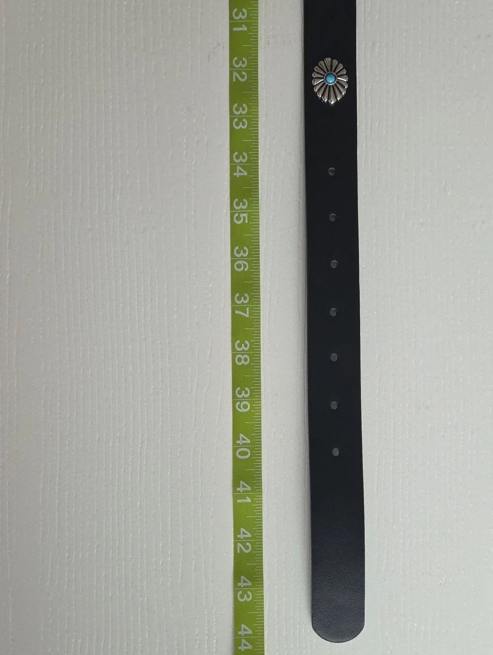 Black Belt With Turquoise Decor